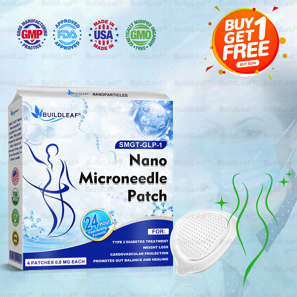 Official Store | BuildLeaf® SMGT-GLP-1 Nano Microneedle Patch with Collagen & Matrixyl 3000 丨Obesity,Cardiovascular Diseas, Diabetes, Sleep Apnea, Joint Problems and More