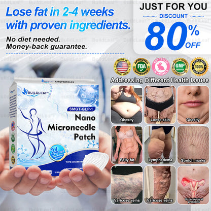 Official Store | BuildLeaf® SMGT-GLP-1 Nano Microneedle Patch with Collagen & Matrixyl 3000 丨Obesity,Cardiovascular Diseas, Diabetes, Sleep Apnea, Joint Problems and More